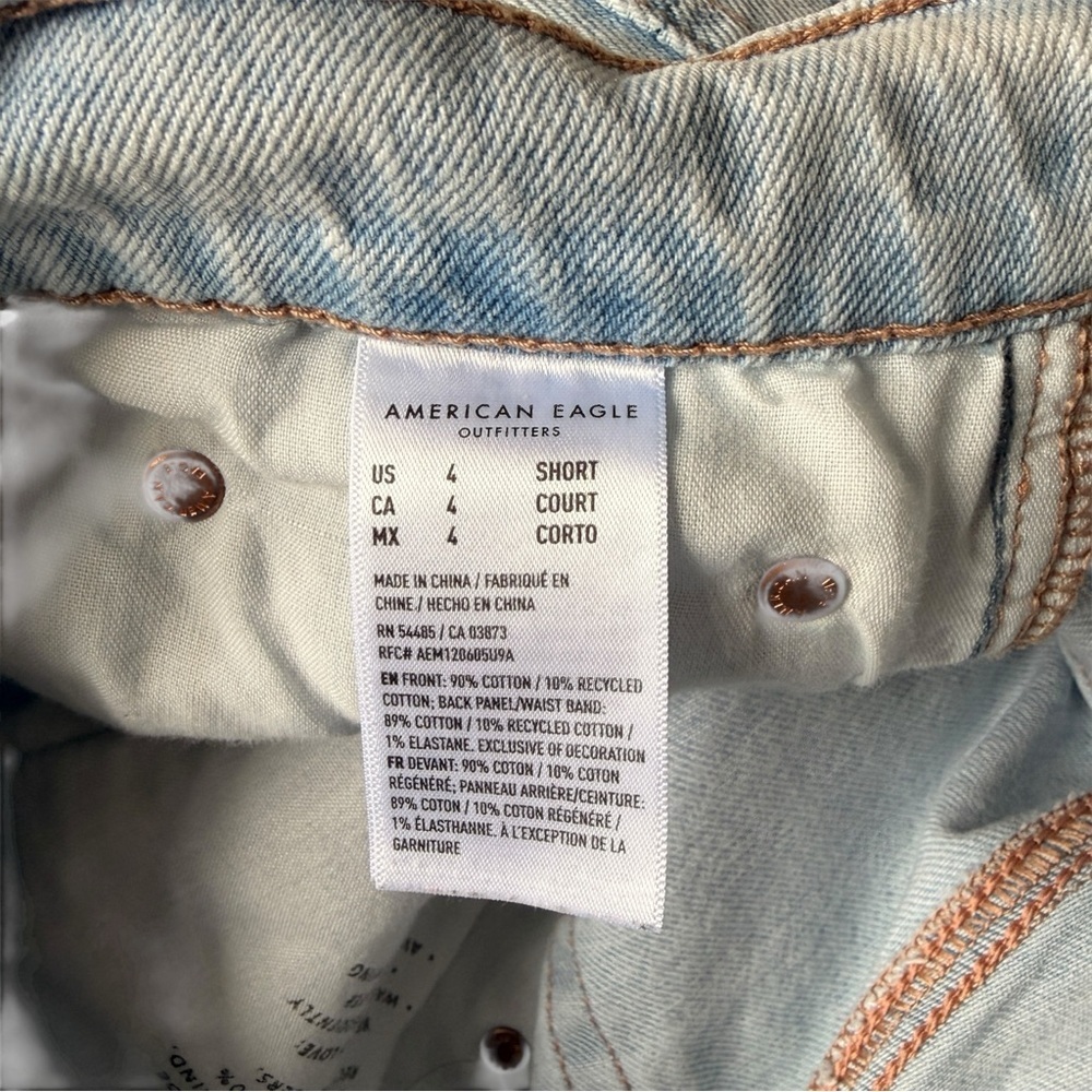 American Eagle Highest Rise Baggy Straight Jeans – Size 4 Short Light Blue - Picture 9 of 11